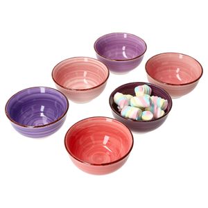 Lila 6er Set Snack- & Dip-Schälchen Ø12cm 200ml Violett Dessertschale Bowl