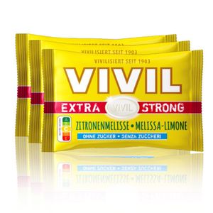 VIVIL Extra Strong Zitronenmelisse Pastillen ohne Zucker | 3er Pack