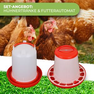Set Hühnertränke + Futterautomat V2: 3 Liter + 3 kg