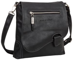 Bag Street Damentasche Umhängetasche Handtasche Schultertasche T0104 Schwarz