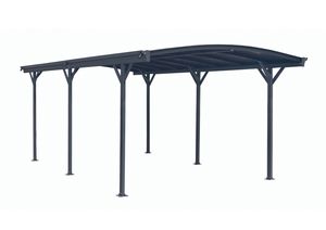 Design Carport London Aluminium Doppelstegplatten Beschichtung gegen UV-Strahlung, Farbe wählen:Grau