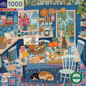 eeBoo - Puzzle 1000 Teile - Blaue Küche - (EPZTBUK