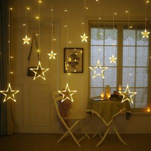 12 Sterne Warmweiß led Lichterkette Sternenvorhang Lichtervorhang Weihnachten xmas