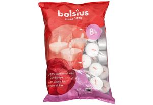 Bolsius – D-light Teelichter - im Beutel - Brenndauer 8 Stunden - 45 Stück