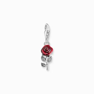 THOMAS SABO Charm-Anhänger rote Rose Silber 2076-664-10