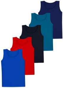 5 Jungen Unterhemden Baumwolle  - Basics 140-146 (10-11 Jahre)