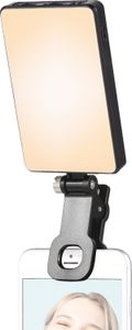Andoer Taschen-LED-Videoleuchte mit Bildschirmclip, Computer-Tablet, Handy, Videokonferenzleuchte, aufsteckbares Fuelllicht, 2500 KšC9000 K, dimmbar, integrierter Akku fuer Online-Meetings, Live-Streaming, Selfie