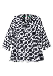 sheego Damen Große Größen Tunika mit grafischem Alloverprint Tunika Citywear feminin V-Ausschnitt - gemustert