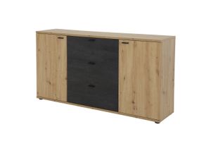 Sideboard Atlanta - Artisan Eiche/Burned wood - 165 x 40 x 85 cm