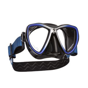 Scubapro Synergy Mini Tauch- und Schnorchelmaske für schmale Gesichter, Farbe:schwarz/blau