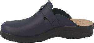 Fly Flot Damen Pantoffel Leder Schnalle Clog gepolsterte Decksohle, Größe:41 EU, Farbe:Blau