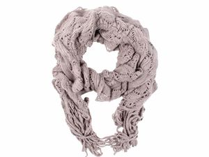 Weicher Strickschal mit Fransen - Crinkleschal, wählen:SCH-24 taupe