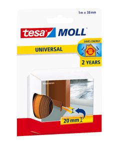 tesamoll Zugluftstopper Universal Tür (1 x 1 m) - Profil: 38mm x 20 mm - braun