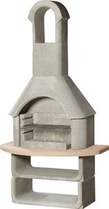 Buschbeck Gartengrillkamin Las Palmas grau-terrakotta, B110xT65xH206 cm, robuster Beton
