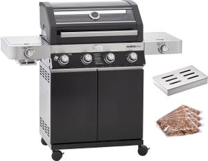 RÖSLE "RÖSLE BBQ Gasgrill Videro G4-S Vario+ schwarz mit Räucherset"
