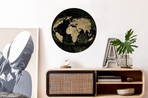 Runde Wandtattoo - Wandsticker Tapete Aufkleber Weltkarte - Vintage - Globus Ø 50 cm Selbstklebend und Repositionierbar