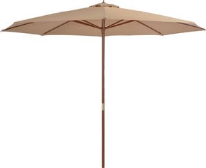 vidaXL Sonnenschirm mit Holzmast 350 cm Taupe