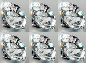 6er Set Deko Diamanten klar D. 5cm Glas geschliffen Formano