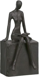 Casablanca Skulptur Readable Lesende Frau Buchstütze 16 cm Eisen brüniert