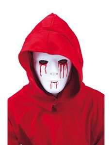 Halloween-Maske mit blutenden Wunden Vollmaske weiss-rot