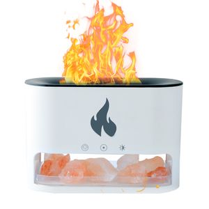 250 ml Aromatherapie-Diffusor fuer aetherische oele, Typ C, USB-betrieben, automatische Abschaltung, Nachtlicht, 4-Farben-Flamme, Salzlampen-Diffusor, geraeuschlos, kuehler Nebel, Ultraschall-Luftbefeuchter fuer Schlafzimmer, Yoga, Buero