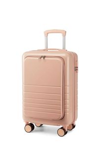 Koffer-Baron® Handgepäckkoffer Hartschalenkoffer Premium mit Klappe ABS, Rosa