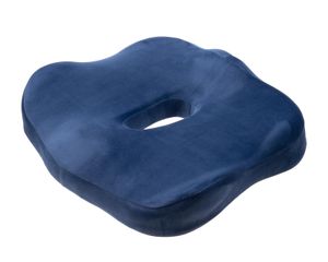Sitzkissen, ergonomisches mit Memory-Schaum, ideal bei Rückenschmerzen und Steißbeinbeschwerden, ca. 40 x 33 cm (blau)
