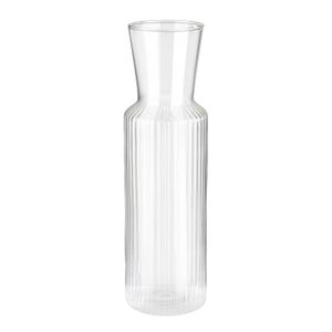 APS Glaskaraffe Lines, Wasserkaraffe aus Glas, Transparenter Wasserkrug mit Korkdeckel, Glaskrug, 27 cm Höhe, 0,7 l Volumen
