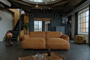 Big Sofa Longchair, Leder oder Kunstleder im Vintagelook, versch. Farben KAWOLA cognac DAVITO