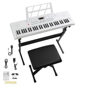 FCH E-Keyboard 61 tasten,Set mit Keyboard, Klavierhocker, Ständer,Elektrische Tastatur mit beleuchteten Tasten,Digitalpiano set,Klavier FCH E-Keyboard 61 tasten,Set mit Keyboard, Klavierhocker, Ständer,Elektrische Tastatur mit beleuchteten Tasten,Digitalpiano set,Klavier