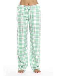 ydance Damen Beiläufig Kariert Pants Pyjamahosen Bottoms Schlafhosen Homewear,Farbe:Grün,Größe:M