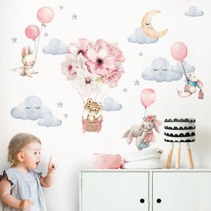 Little Deco Wandtattoo Wandsticker Kinderzimmer Mädchen Baby Löwe Safari Wandaufkleber Hase Tiere Spielzimmer Wanddeko Ballon Babyzimmer Wandbild Kinder DL696-2