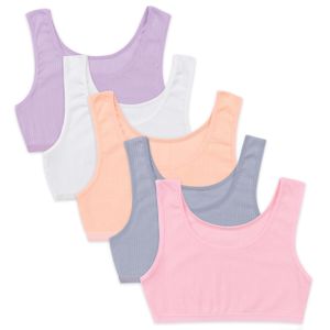 5 Mädchen Bustier Baumwolle Unterwäsche Sport BH 152-158 5 Mädchen Bustier Baumwolle Unterwäsche Sport BH 152-158