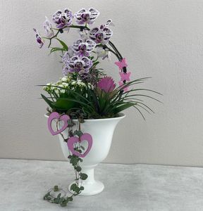 Pokal-Vase hochglanz weiß Ø 34cm x 33cm