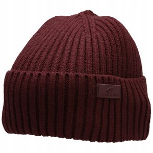 4F Beanie męska czapka zimowa czapka zimowa czapka z dzianiny ciepła czapka sportowa wino czerwone