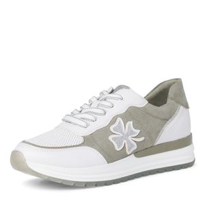 MARCO TOZZI by GMK Damen-Sneaker-Schnürhalbschuhe Weiß-Grün, Farbe:weiß, EU Größe:40