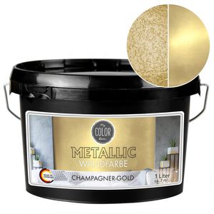 Metallic Wandfarbe 1 Liter - Champagner Gold -