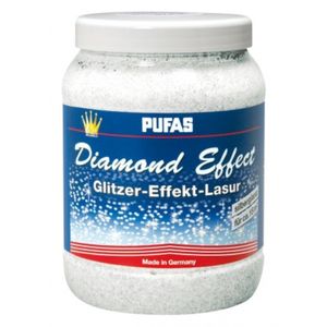 Pufas Diamond Effect Lasur Effektlasur 1,5L extrafeiner silberner Glitzer-Effekt