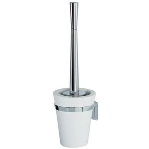 Spirella WC Garnitur Toilettenbürste Bürste „Max Light“ aus Keramik und Edelstahl Toilettenbürstenhalter zur Wandmontage und zum kleben