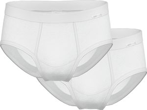 Pánské slipy AMMANN, 2-pack - jemné žebro, poklopec, měkký pás, bavlna bílá L