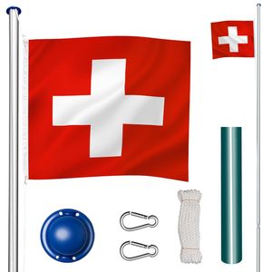 Aluminium Fahnenmast höhenverstellbar - Schweiz