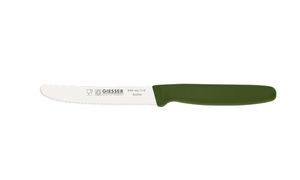 Giesser Messer Brötchenmesser Tomatenmesser Küchenmesser 3mm Wellenschliff Klinge 11cm - olive