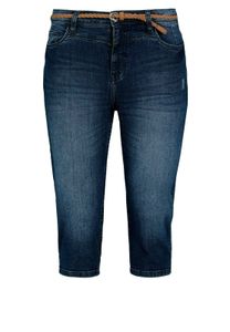 Damen Capri Hose Jeans Shorts 3/4 Hose Short Bermuda mit Flechtgürtel