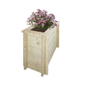 TIMBELA Vyvýšený záhon drevený - 78x38xH57 cm - Vyvýšené záhony do záhrady - Záhon na bylinky - Kvetinový box drevený - Box na sadenice drevený - Masívne 28 mm borovicové/smrekové drevo M612