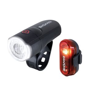 Sada bateriových světel SIGMA 'Aura 30/Curve', LED, černá/červená (1 sada)