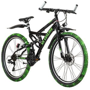 Mountainbike 26" Fully ATB „CRUSHER“ 21 Gänge schwarz-grün KS Cycling