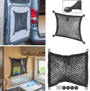Lescars Netz Auto Kofferraum: Universal Kofferraum Gepäcknetz, 70 x 70cm  dehnbar, inkl. Klammern (Gepäckraumnetze für Karabiner)