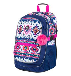 Baagl Schulrucksack für Mädchen - Schulranzen für Kinder mit ergonomisch geformter Rücken, Brustgurt und reflektierende Elemente (Boho)