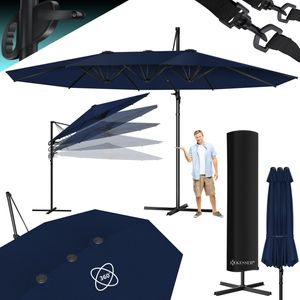 KESSER® Sonnenschirm Doppelsonnenschirm 4,6m x 2,7m | Ampelschirm Abdeckung & Windsicherung mit Kurbel & Ständer | Kurbelschirm Aluminium wasserabweisend | Neigbar Kippbar 360° Drehbar KESSER® Sonnenschirm Doppelsonnenschirm 4,6m x 2,7m | Ampelschirm Abdeckung & Windsicherung mit Kurbel & Ständer | Kurbelschirm Aluminium wasserabweisend | Neigbar Kippbar 360° Drehbar