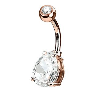 Taffstyle Bauchnabelpiercing Bauchnabelpiercing Banane Schmuck Stecker Tropfen Strass Kristall, Rosegold / 10mm Taffstyle Bauchnabelpiercing Bauchnabelpiercing Banane Schmuck Stecker Tropfen Strass Kristall, Rosegold / 10mm